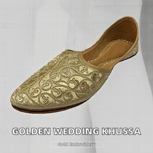 Premium Quality Pakistan <b>Men</b> Summer Wedding Fancy <b>Khussa</b> Crystal Decoration Genuine Leather Lightweight Breathable Punjabi Jutti - Product Image 2