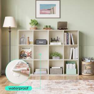 Prix de gros Étagère ouverte de salon en bois Organisateur de rangement autoportant à 3 niveaux avec panneau arrière Bibliothèque de maison blanche - Product Image 3