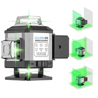 Niveau laser 12 lignes Outil de construction extérieur Niveau laser vert 4d à nivellement automatique 360 rotatif à 16 lignes
