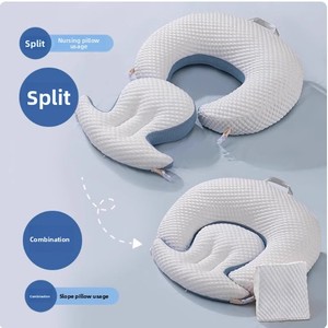 Cuscino <span class=keywords><strong>Allattamento</strong></span> in Cotone Perla per Donne in Confinamento, Supporto Lombare Avvolgente per <span class=keywords><strong>Allattamento</strong></span> al Seno e Contatto Pelle a Pelle del Neonato, Fantasia Tinta Unita - Product Image 1