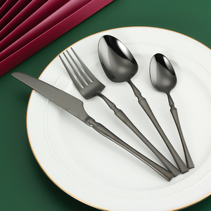 Ensemble de 4 cadeaux en acier inoxydable bon marché <span class=keywords><strong>Vaisselle</strong></span> créative <span class=keywords><strong>Couverts</strong></span> blancs et dorés - Product Image 4