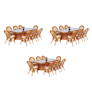 Hot bán handmade mây loại java ăn thiết lập khái niệm truyền thống hương vị dài bảng cho phòng ăn đồ nội thất hoặc biệt thự - Product Image 3