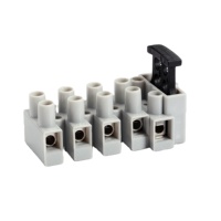 Bloque de Terminales para Fusibles BELEKS de 5 Polos y 250V con Protectores de Cables, Fusible de 5x20mm, Carcasa de Poliamida 66 (V2), Terminales de Cobre