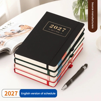 Agenda quotidien personnalisé A4 en cuir PU, carnet de notes avec nom gravé, couverture rigide, journal jour par page, idéal pour cadeau d'affaires