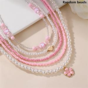 子供用ネックレス韓国風ハート型ビーズネックレス - Product Image 4