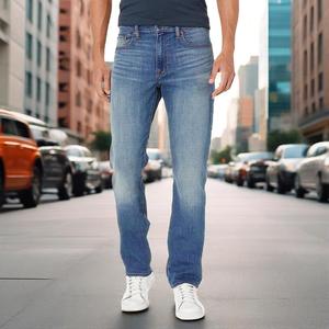 2025 Otoño Invierno ropa informal para hombres nuevos Pantalones vaqueros de bala de algodón ligero ajuste elástico estilo de negocios pequeños pantalones largos rectos - Product Image 1