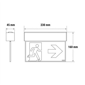 Luminaria di Emergenza Beghelli 20M Verde con Freccia Direzionale a Destra - Product Image 2