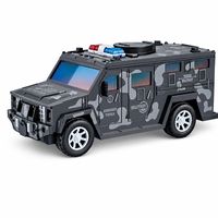 Camion blindé militaire camouflage en gros avec compartiment pour pièces et billets, idéal comme cadeau d'anniversaire pour enfants