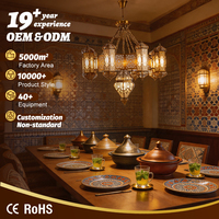 Lampe islamique personnalisée, cadre en fer, lustre LED pour palais, mosquée, salle à manger
