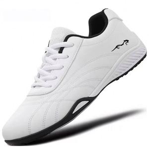 Chaussures de sport décontractées pour hommes à semelle en caoutchouc, chaussures de course, chaussures de voyage en cuir respirantes et tendance - Product Image 4