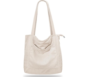 Medium Size Custom Logo Corduroy Woven Tote <b>Bag</b> Eco-Friendly Recyclable Canvas Carry <b>Bag</b> Letter Pattern Ladies Shopping <b>Bags</b> - Product Image 3