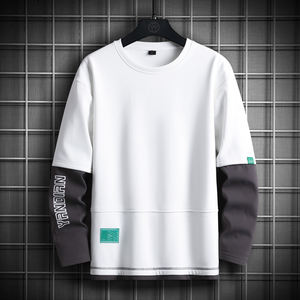 Suéter de primavera y otoño para hombre, camiseta holgada con cuello redondo, tendencia americana, moda de primavera, transpirable y cómoda, atractiva - Product Image 1