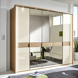 Armoire Moderne Personnalisée avec Miroir, Portes Battantes et Coulissantes, Armoire de Chambre Durable pour Appartement et Maison - Product Image 5