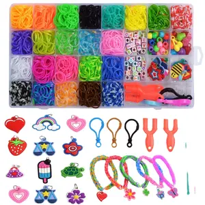 2000+Rubber Band Bracelet Kit, Loom Bracelet Making Kit for Kids, Rubber Bands Refill Loom Set