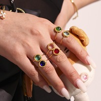 Fabrik-Großhandel Grenzüberschreitender Klassischer Kristallglas-Ewigkeitsring mit Perlenöffnung, Nischendesign, Edelstahl, 18K Gold für Damen
