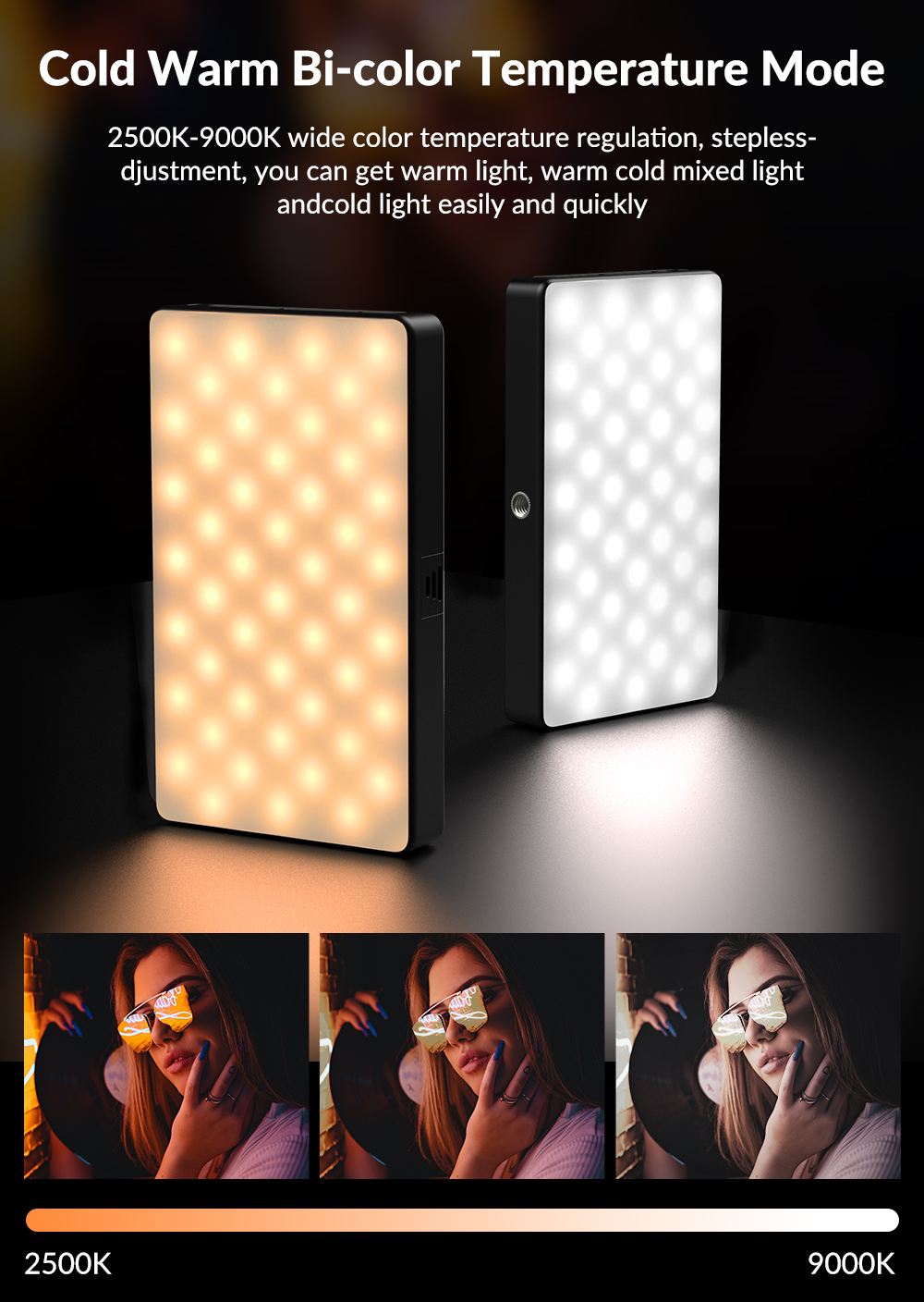Apexel FL07 RGB LED Light Kit CRI95+ Dimmable Pocket for Photography Vlogging