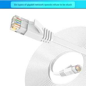 Câble Ethernet plat Cat6 UTP en rouleau 30AWG 32AWG en cuivre pur RJ45, câble réseau en vrac certifié CE, couleur personnalisée, vente en gros pour la maison - Product Image 1