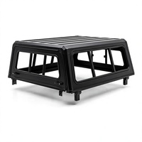 Couverture de toit rigide en alliage d'aluminium noir pour benne de camionnette T8 Hunter Double Cab Overland Camping