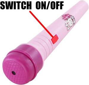 <span class=keywords><strong>Guitare</strong></span> électrique rose en plastique pour filles avec microphone, 6 cordes, support réglable, <span class=keywords><strong>8</strong></span> morceaux de démonstration, jouet musical éducatif - Product Image 2
