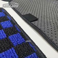 SONSANG prix usine P2m drapeau course tapis ensemble de sol tapis de damier personnalisé dames tapis de voiture à carreaux rouges