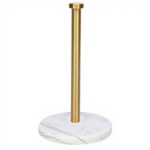 Marble Base Gold <b>Paper</b> Towel Holder Stainless Steel Counter Roll Stand Modern Kitchen Table <b>Organizer</b> - Product Image 4