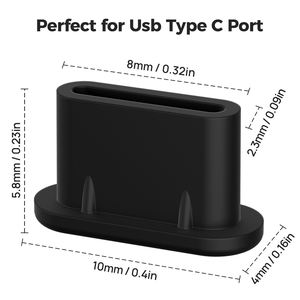 Silicone <b>USB</b> Type-<b>C</b> / Lightning Anti-Dust <b>Plugs</b> for Mobile Phone <b>Charging</b> & Earphone Ports - Product Image 2