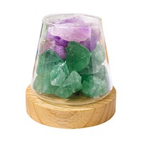 Diffuseur de lumière nocturne en cristal naturel brut, gravé, moderne, aromathérapie, lampe à huile essentielle, décoration d'intérieur, cadeau