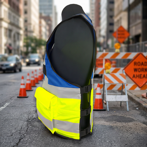 High Visibility Reflective Safety Vest Multi Storage Pocket Front Zipper <b>Waterproof</b> Breathable Unisex Workwear for Road <b>Work</b> - Product Image 3