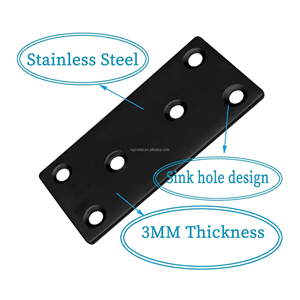 Support en métal robuste en acier inoxydable pour étagère de meubles-Carte de connexion de panneau de brassage plat noir pour l'<span class=keywords><strong>entretien</strong></span> fixe - Product Image 3