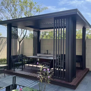 Pergola en aluminium à lames orientables avec éclairage LED, toit électrique réglable, idéale pour jardin, villa ou espace extérieur – Luxe et modernité - Product Image 1