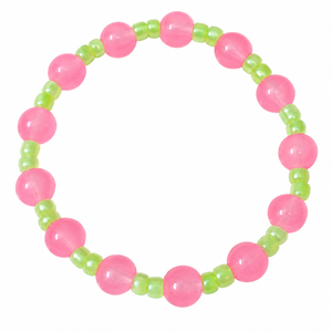 Pulsera de Cuentas Coloridas con Perlas de Imitación, Abalorios Rosados y Verdes, Accesorio de Moda para Mujer - Product Image 1