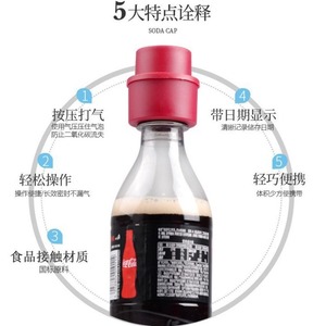 Soda Cap Inflatable Leak Proof Carbonated Beverage Bottle Lid For Cola Sprite Bottles Plastic Simple Style Red Black - Product Image 3