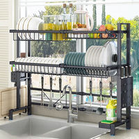 Meilleur prix d'usine Égouttoir à vaisselle et à bols à double niveau écologique pour la cuisine domestique Étagère de rangement multifonctionnelle