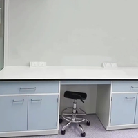 Mesa de Trabajo de Acero Personalizable para Laboratorio con Encimera de Resina Fenólica y Cajones para Taller