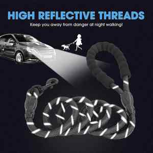 Hot Selling 5FT 1.5m Length 1.2cm Thickness Durable Reflective Nylon Dog Traction <b>Rope</b> Braided Climbing <b>Rope</b> Dog Lead Dog Leash - Product Image 4