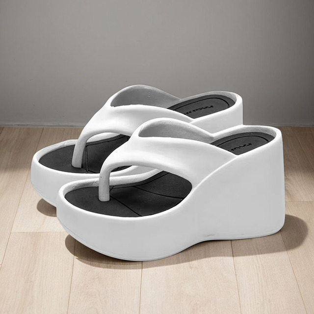 Fashion Women Wedges Slippers with High Heel Ladies Slides Slipper House Slippers with Heel for Female Summer Flip Flop