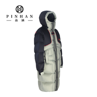 Vestes longues matelassées pour hommes en tissu membrane imperméable isolant pour l'hiver, avec capuche à bandes