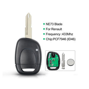 Pour <span class=keywords><strong>Renault</strong></span> Clio <span class=keywords><strong>2</strong></span> Kangoo 1 <span class=keywords><strong>Twingo</strong></span> Master 2001-2006 <span class=keywords><strong>Coque</strong></span> de clé à distance NE73 Lame 433MHz Puce PCF7946 1 bouton pour véhicule Acc - Product Image 3