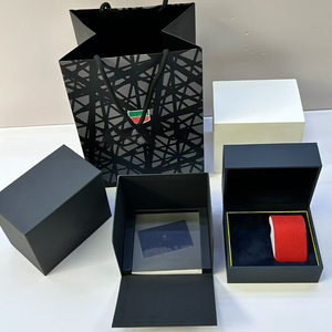 Luxury Custom Logo <b>Grey</b> Wood Watch <b>Box</b> Set-Durable Water Resistant Single-Slot Protective Packaging with Card & Certificate - Product Image 1