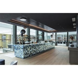 Muebles de Restaurante Japonés, Barra de <span class=keywords><strong>Bar</strong></span> Moderna de Mármol Translúcido con Iluminación LED, Fabricante de Mostradores Personalizados para <span class=keywords><strong>Izakaya</strong></span>, Mesa de Servicio - Product Image 6