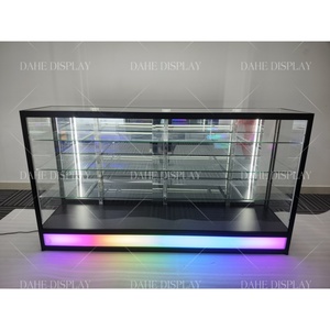 Tùy chỉnh kính cường lực truy cập dưới đầy màu sắc dẫn ánh sáng Hộp Tùy chỉnh Showcase khói cửa hàng hiển thị giới thiệu cho khói cửa hàng - Product Image 4