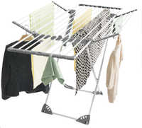 Séchoir à linge multifonctionnel pliable et sans installation en métal sur pied pour usage domestique, idéal pour sécher les vêtements et les aliments