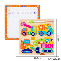 Jouets en bois DIY pour la maternelle : Véhicules d'ingénierie, animaux de dessin animé, véhicules de circulation – Jeux de puzzle à assembler Montessori pour bébés et enfants