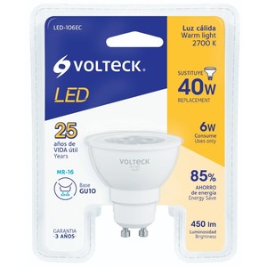 Volteck faretto LED-104E MR16 GU10 4W luce diurna in alluminio/PC/plastica corpo lampada B22/E40/E14 Base 6500K/4000K SMD per uso domestico - Product Image 1