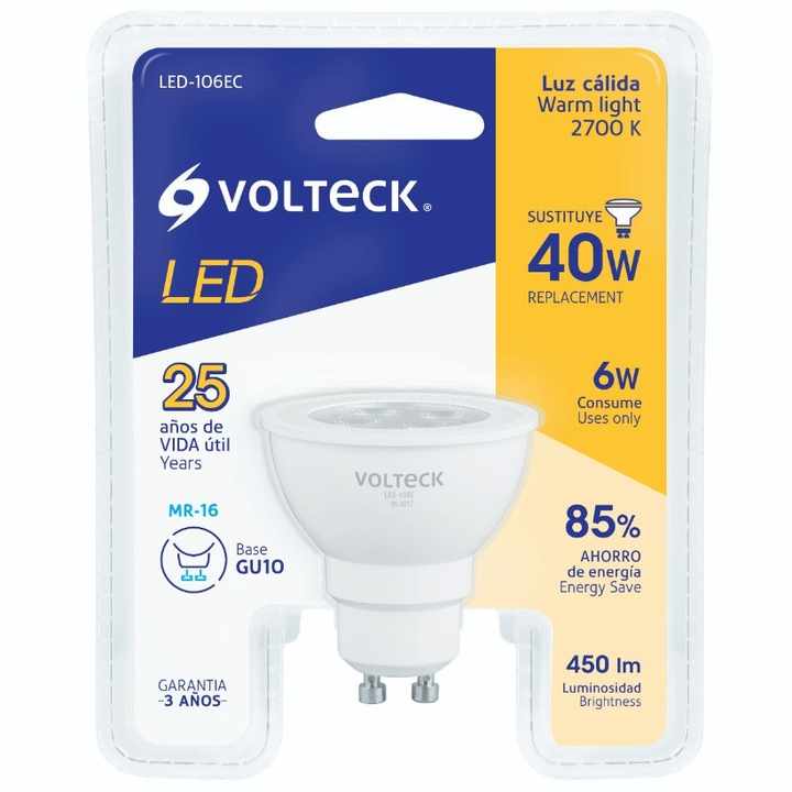 Volteck LED-104E Spotlight MR16 GU10 4W Daylight Aluminum/PC/Plastic Lamp Body B22/E40/E14 Base 6500K/4000K SMD for Home Use