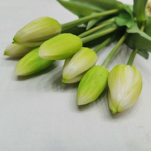 Senmasine falso PU tulipán naranja púrpura blanco rosa amarillo flores artificiales ramo <span class=keywords><strong>tulipanes</strong></span> para el hogar Decoración de la boda proveedores - Product Image 5