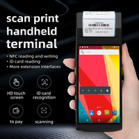 Terminal portátil PDA Android 4G para recopilación de datos con impresora térmica de 58 mm, Bluetooth, NFC y escáner de código de barras 2D para tiendas minoristas