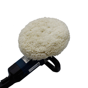 Gute Qualität Klett polier pad einseitiger Auto polierer Polier pad aus reiner Wolle 6 Zoll - Product Image 4