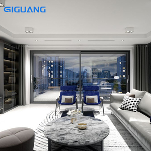 Porte à cadre étroit en aluminium résistant au bord de la mer coupe-vent porte coulissante anti-corrosion de Villa à grande vue extérieure moderne - Product Image 1