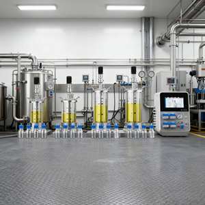 Biorreator de Vidro Borossilicato de Alta Qualidade com Controle Remoto Automático, Capacidade de 5L/10L para Uso em Biotecnologia/Laboratório - Product Image 3